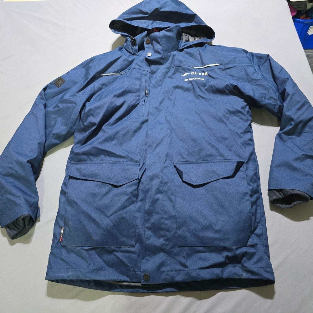 Stormtech Performance HD Outshell Parka Mens Large Navy Hooded Jacket Large LOGO